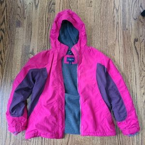 Lands End Squall Girls Winter Jacket Pink/Gray XL